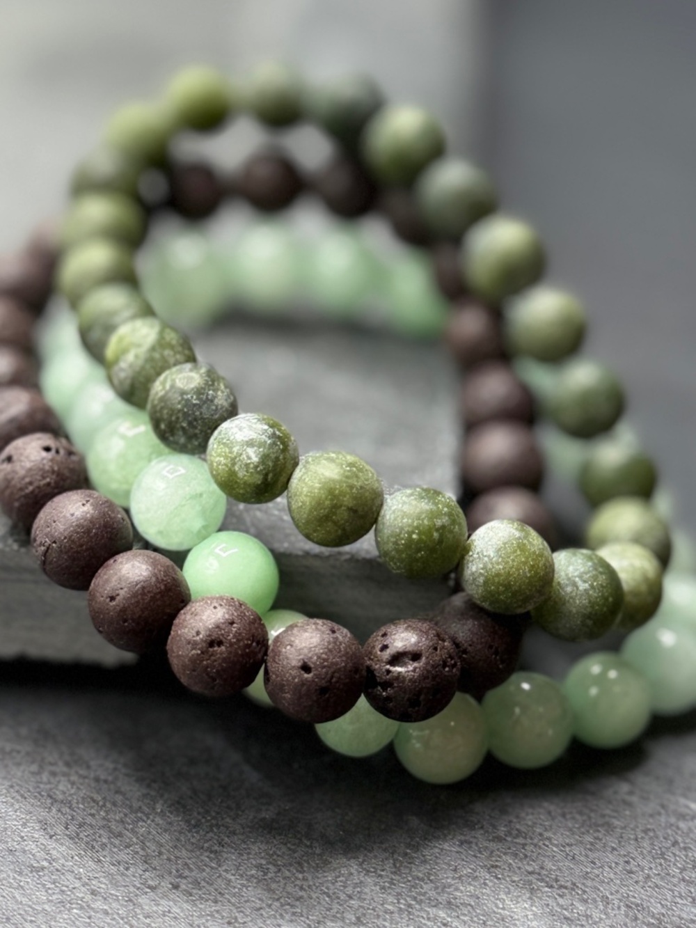 Quartz Gemstone Bracelet Set: Stackable Beaded Boho Jewelry, Handmade & Designed